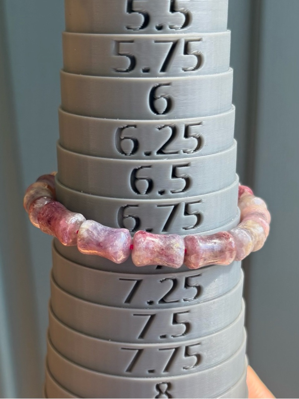 Unicorn Tourmaline Bamboo Crystal Bracelet 9.5mm - Picture 10 of 10